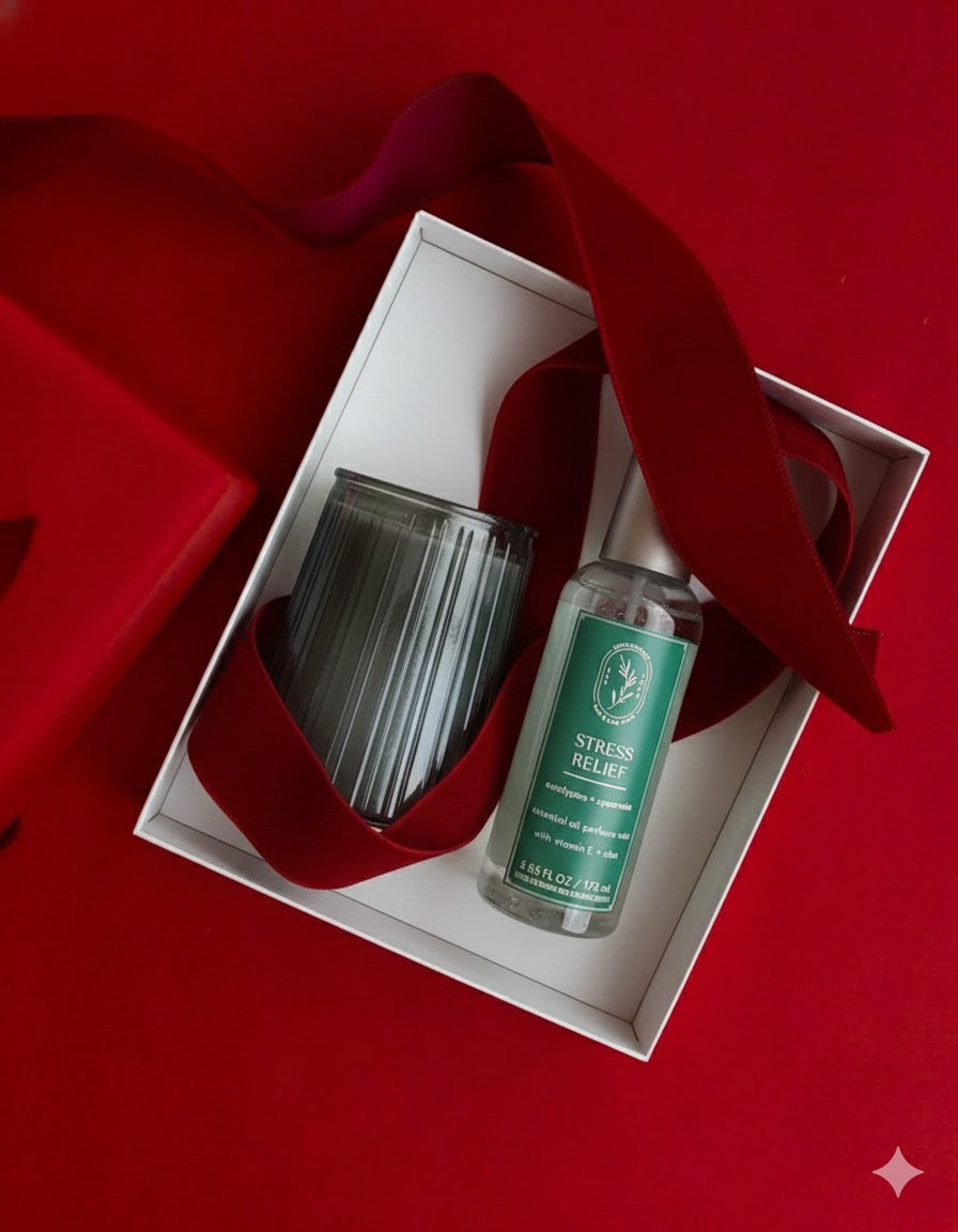 Relaxing Time Set  Spray relajante Stress Relief + Vela aromática